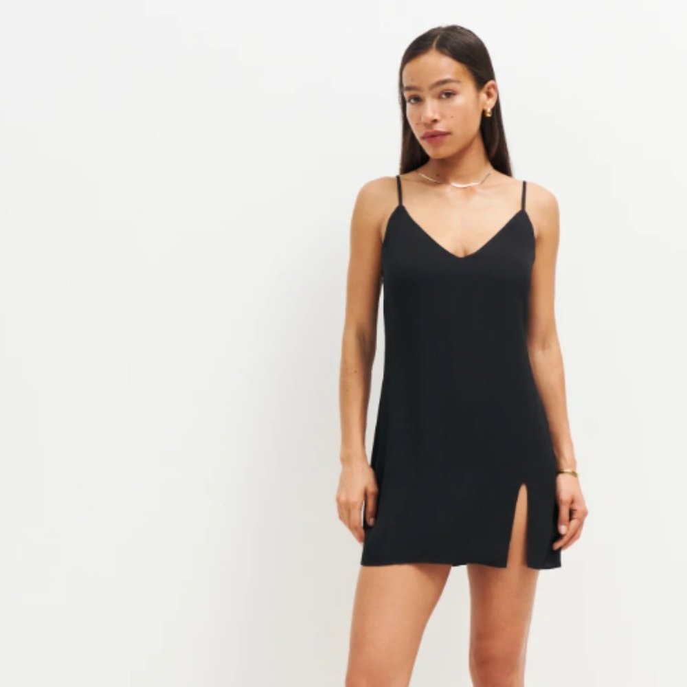 Reformation Mini Dress in Emerald Green